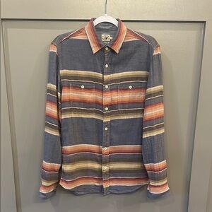 Faherty Blue and Orange Casual Button Down Shirt
